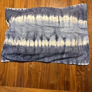 Pottery Barn Teen Faded Blue/white Tie Dye Stripe Organic Twin Duvet And Sham